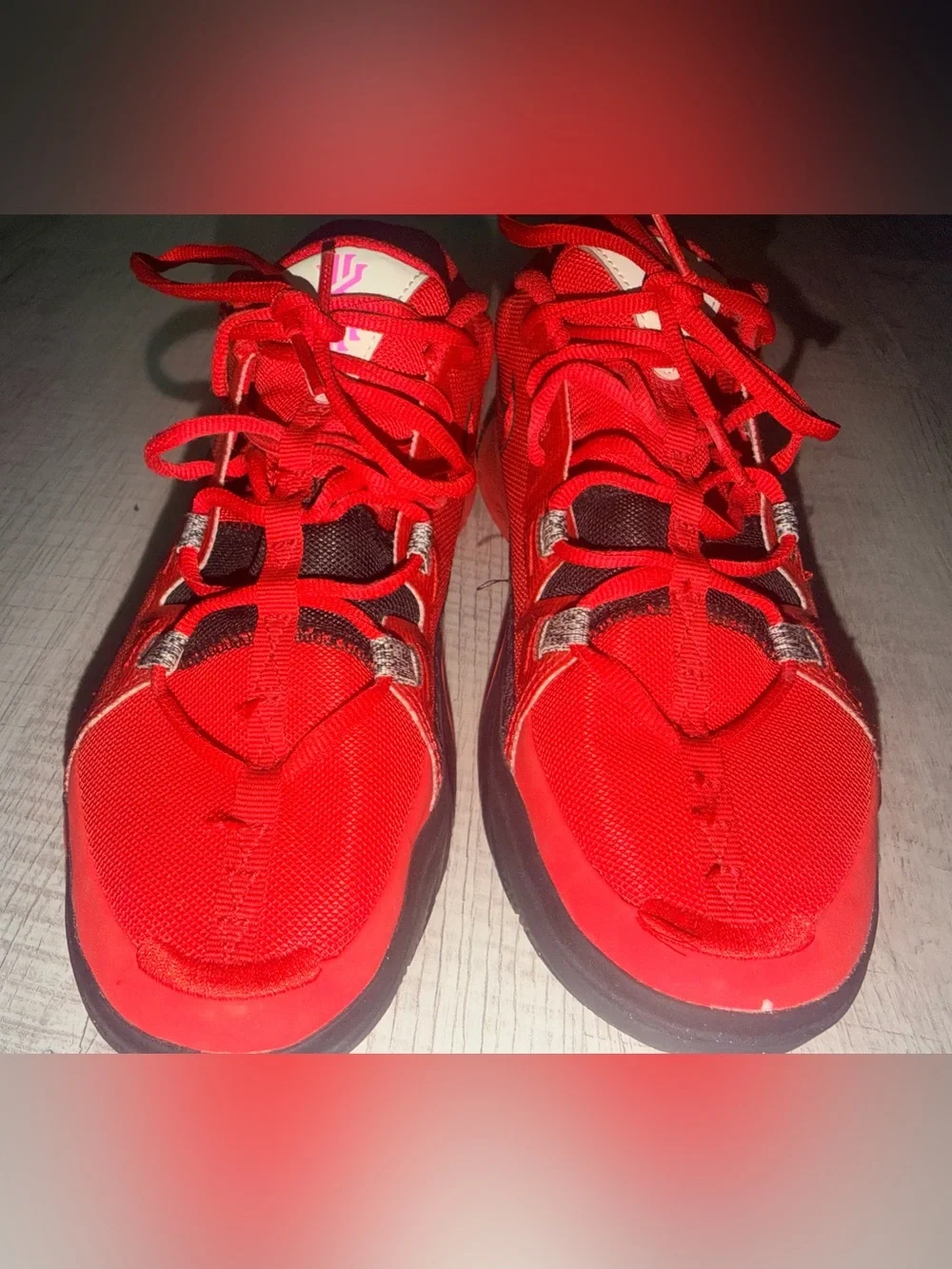 Nike Bright Red Men’s Sneakers with Black Swoosh Accent 7.5